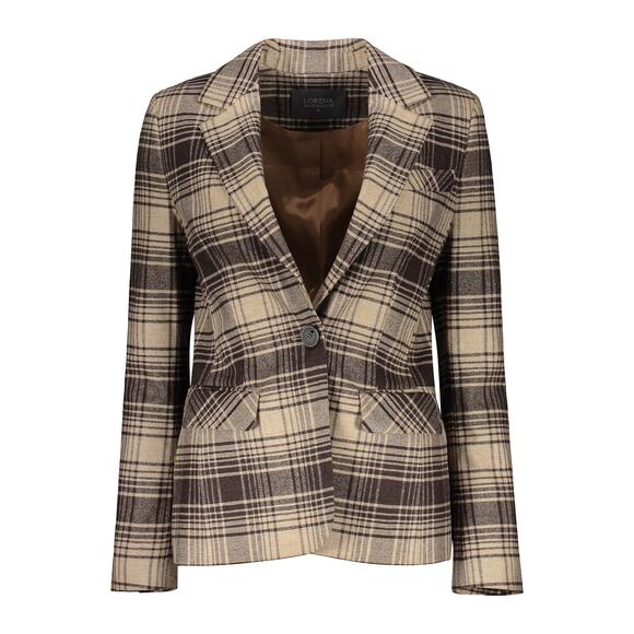 Lorena Antoniazzi Brown Plaid Blazer